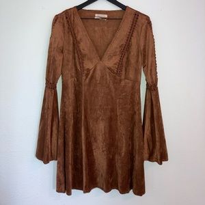 Urban Outfitters Brown Suede 70’s Dress